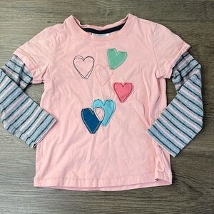 Hanna Anderson Little Girls Long Sleeve Heart Tee, EU size 100, US Size 4
